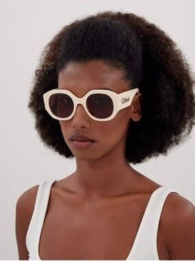 Stylish Cream Frame Sunglasses with Maroon Lenses